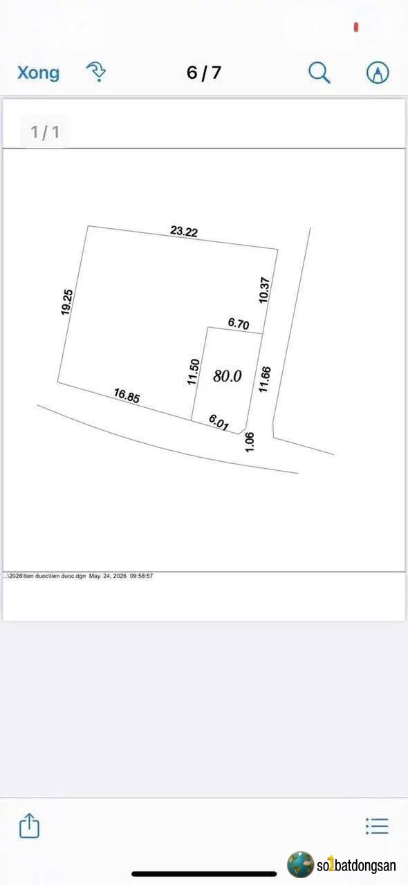 Chính chủ gửi bán lô góc  Đồng Chầm – Tiên Dược – Sóc Sơn – Hà Nội 🔥  📍 Diện tích: 80m² 📍 Vị trí lô góc đẹp, thoáng sáng, nhiều lợi thế khai thác ✅ Đường trước đất rộng 4m  , ngõ phụ 3m 📍 Đường thông thoáng, ô tô di chuyển thuận tiện