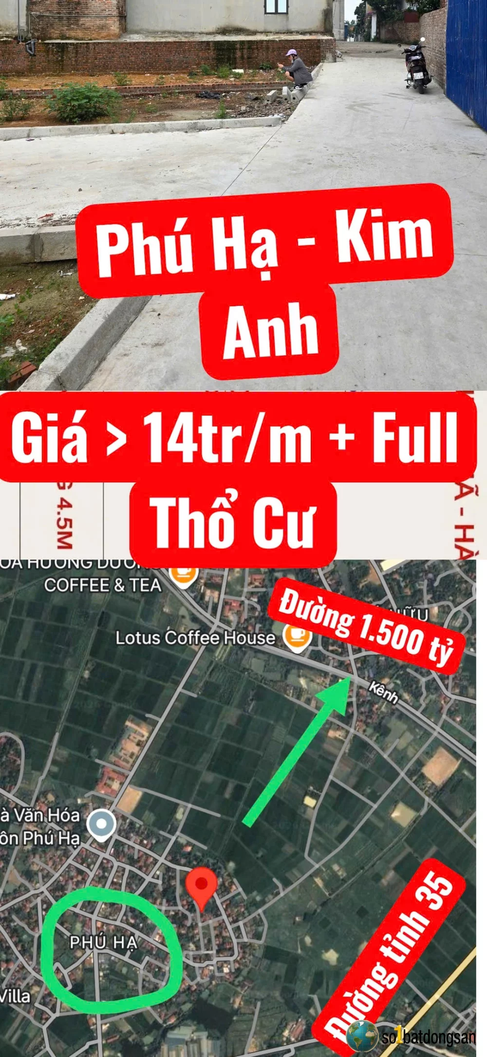 1.8x tỷ Lô đất 125m Full thổ cư Phú Hạ, Ngõ Xe Tải Vào gần ngay Vành Đai 4 giao đường tỉnh 35