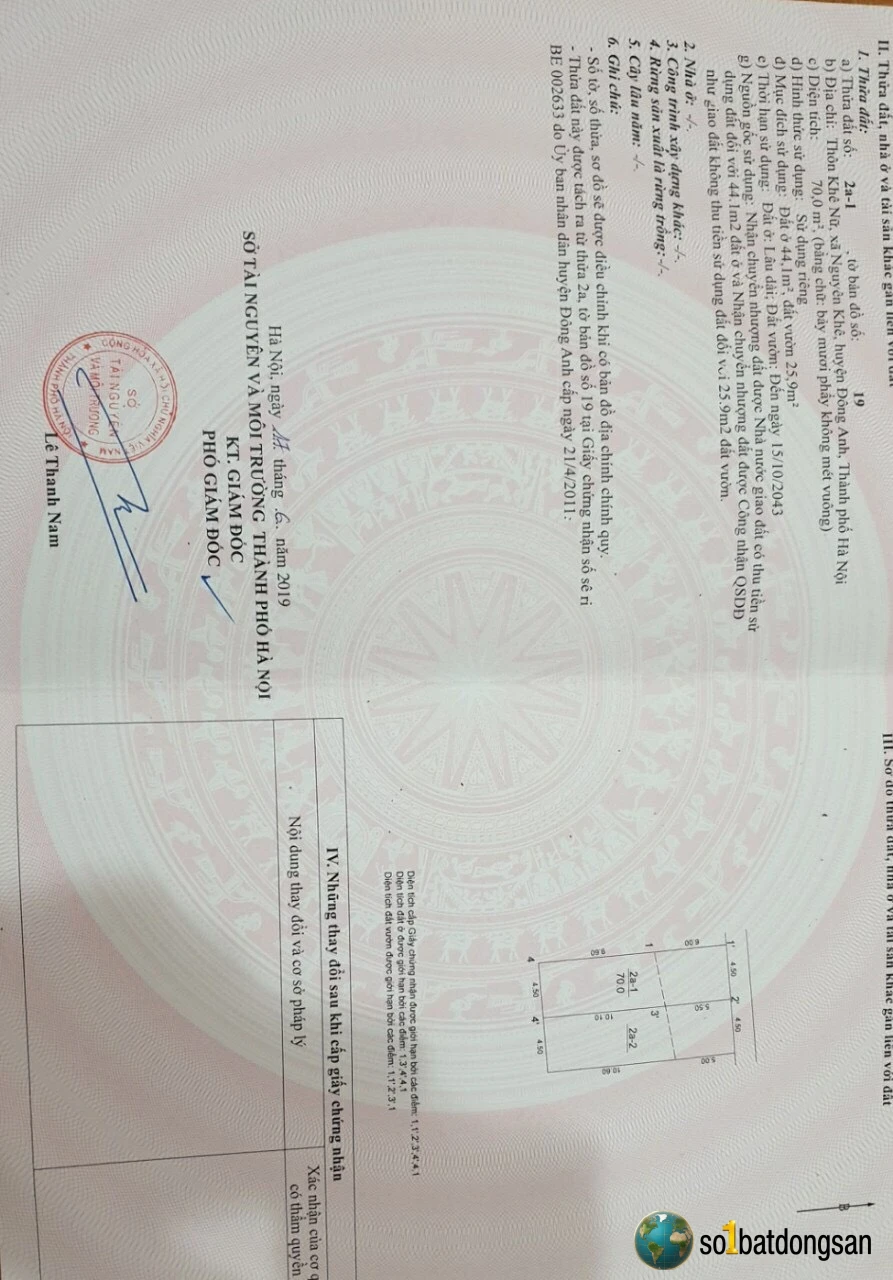 Chào bán lô đất 70m thôn Nguyên Khê Đông Anh giá đầu tư tốt