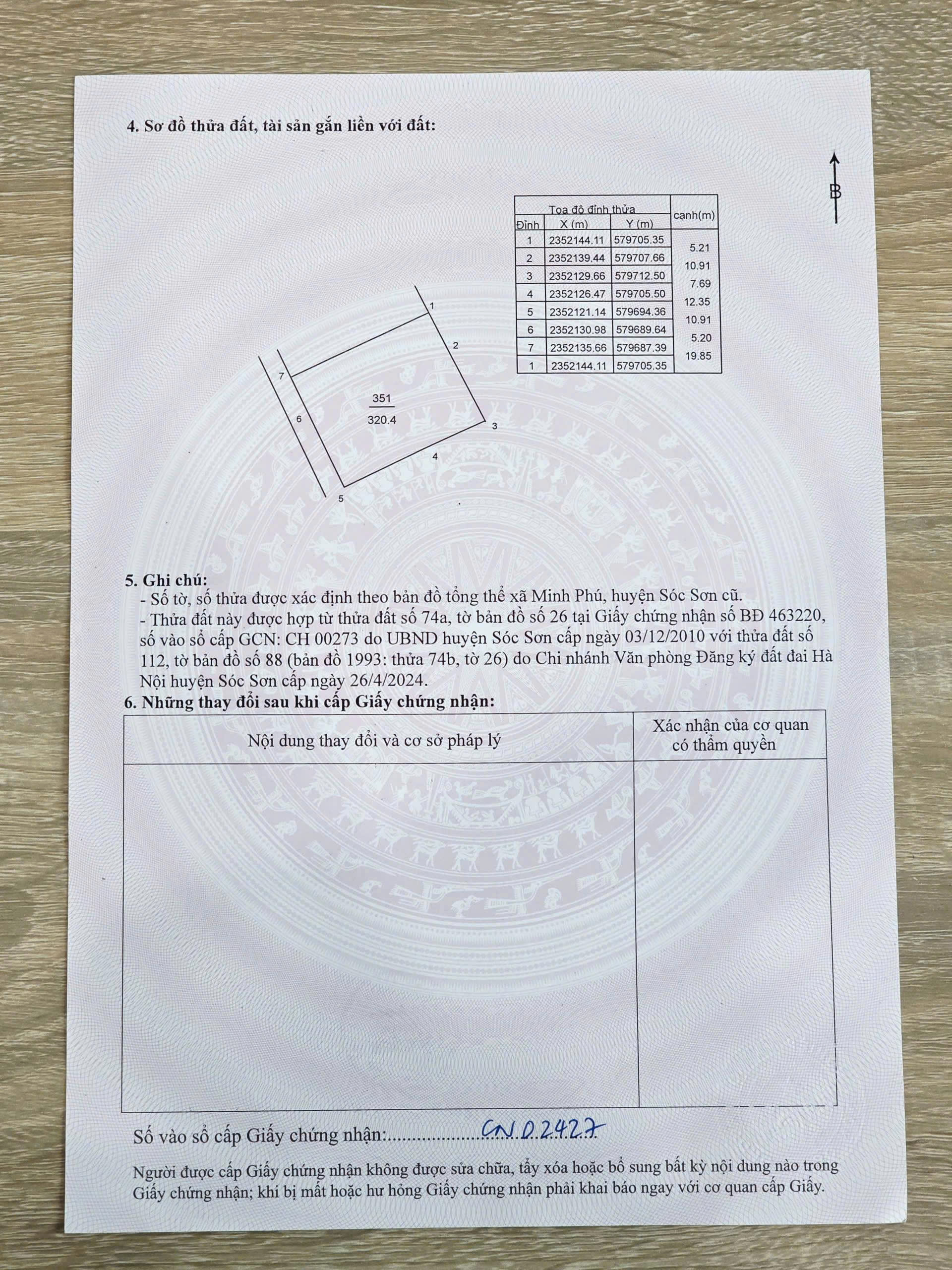 Chào bán 3 lô đất thôn Thái Lai xã Kim Anh Hà Nội, 106m full thổ cư giá rất đầu tư