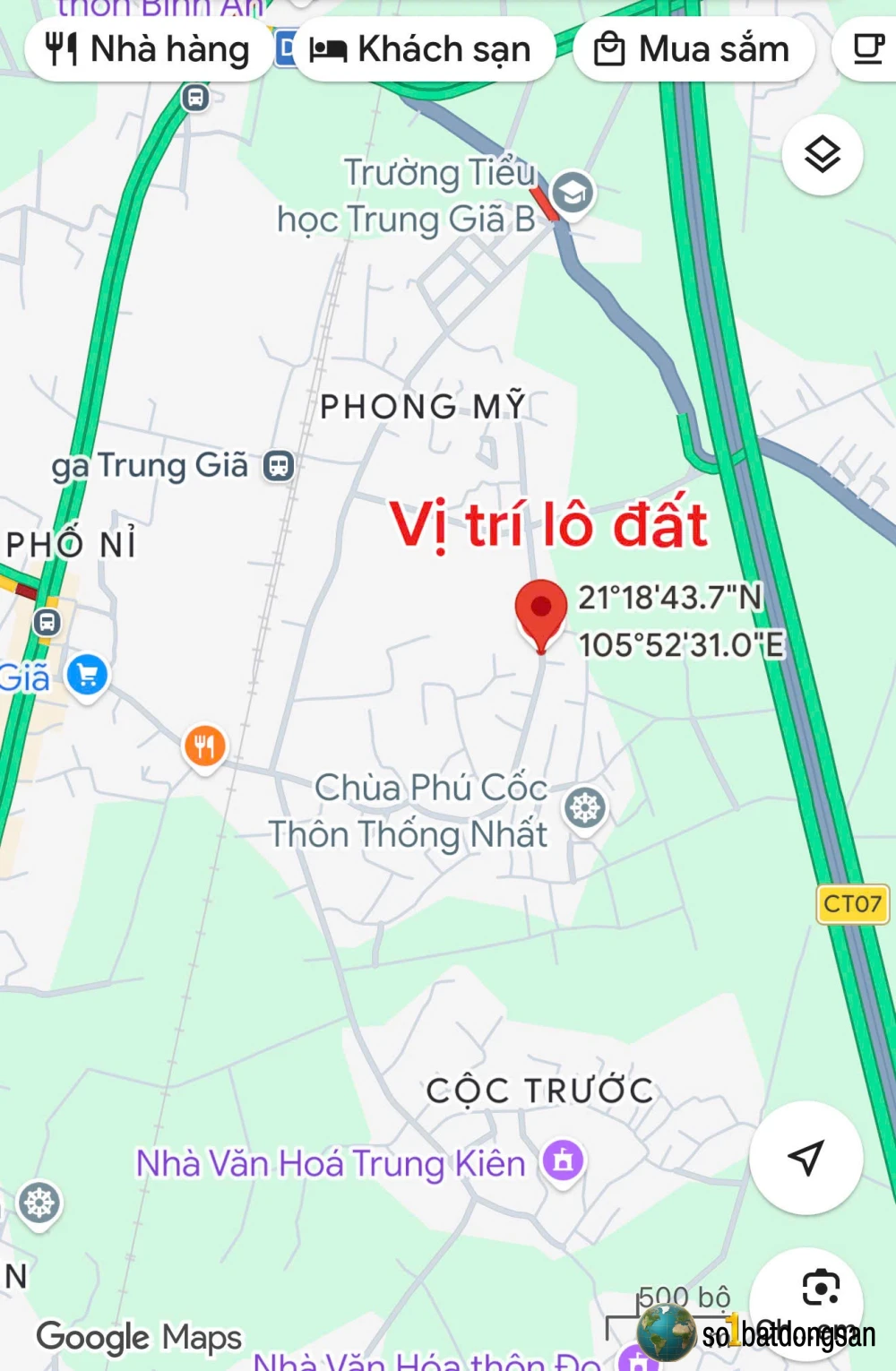 60m thống nhất, nằm giữa QL3 và QL3B