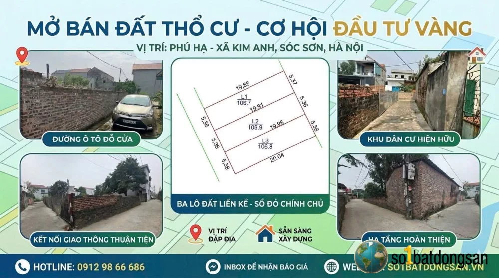 Phú hạ-kim anh.15triệu/1m2