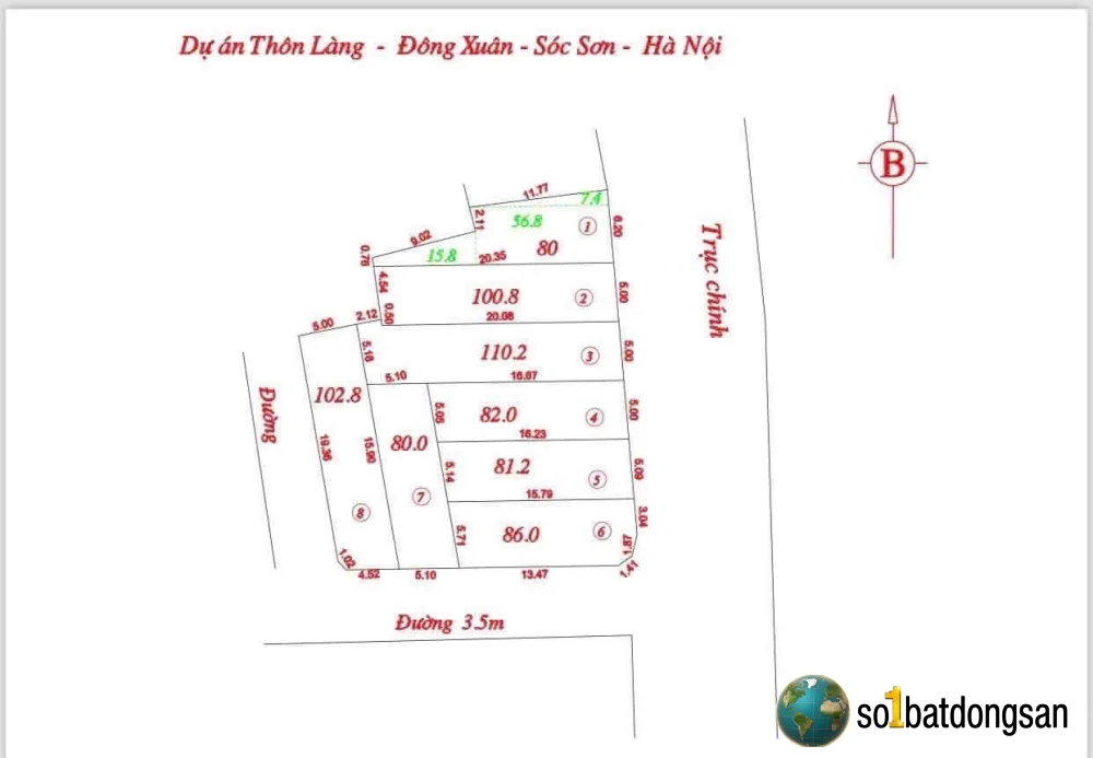Trục chính lô góc thôn làng đông xuân