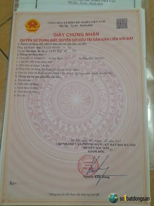 240m tái định cư Ninh Liệt-Trung Giac