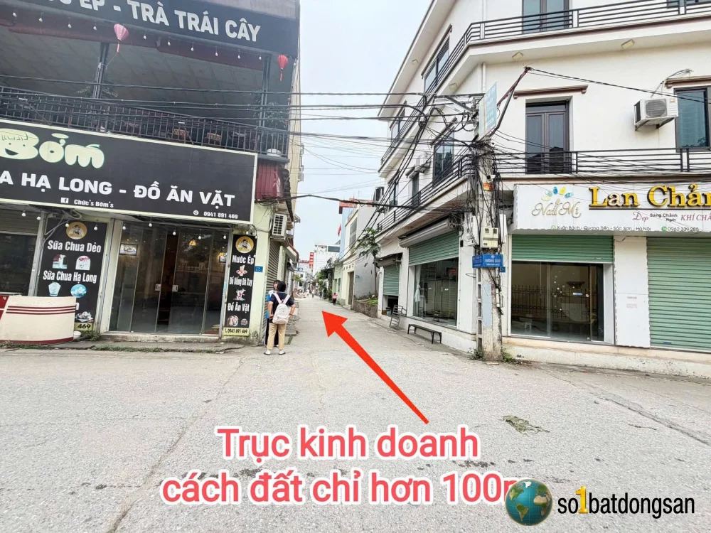 93m xuân bách đường thông ô tô, cách chợ xuân bách chỉ 150m, đối diện kcn nội bài