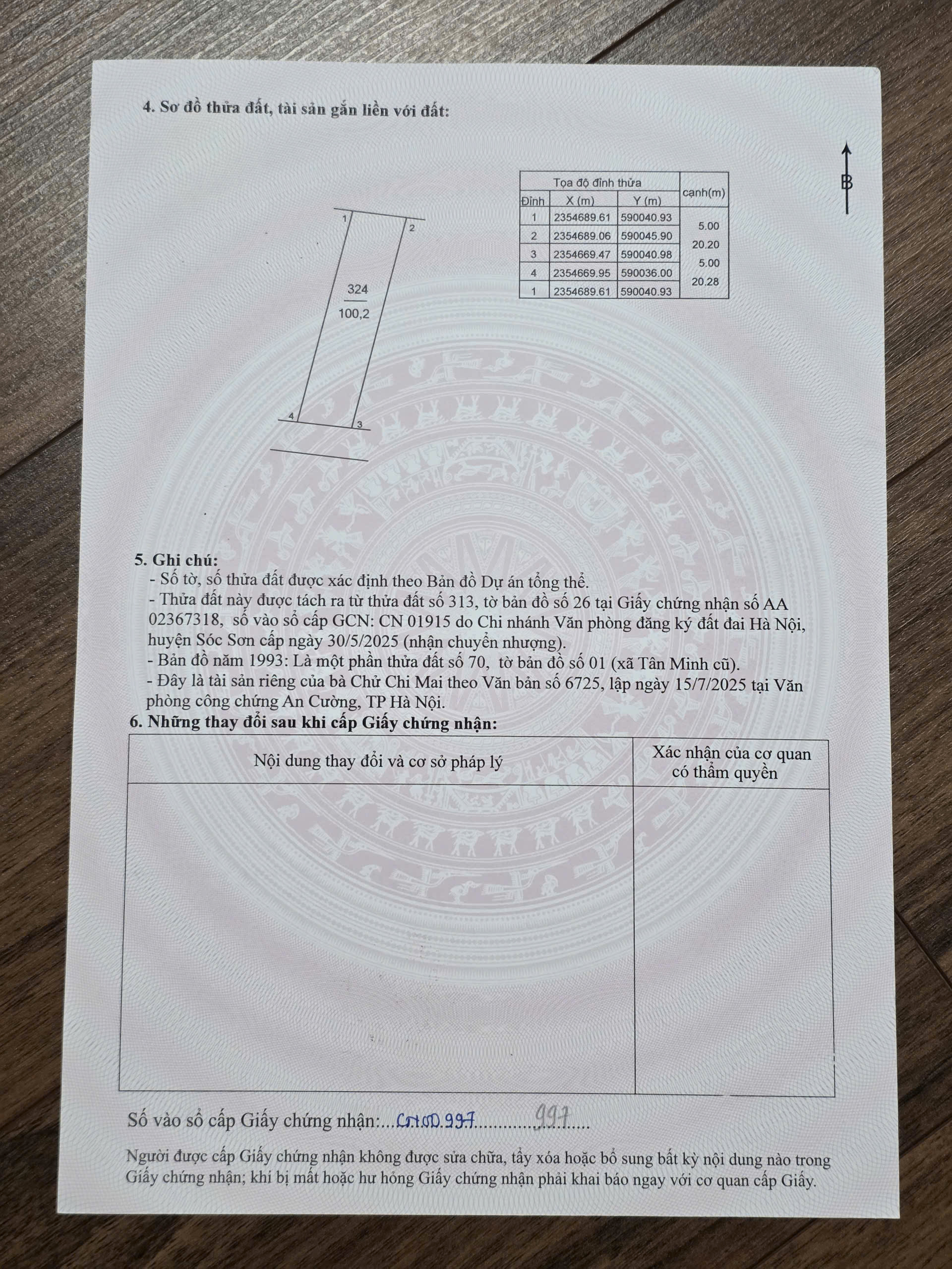 Bán lô đất 97m full thổ cư đường ô tô 4m tại xã SÓC SƠN mới cực đẹp