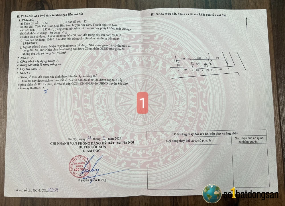 Chính chủ bán 157m đường 9m sổ đỏ giá chỉ hơn 900tr