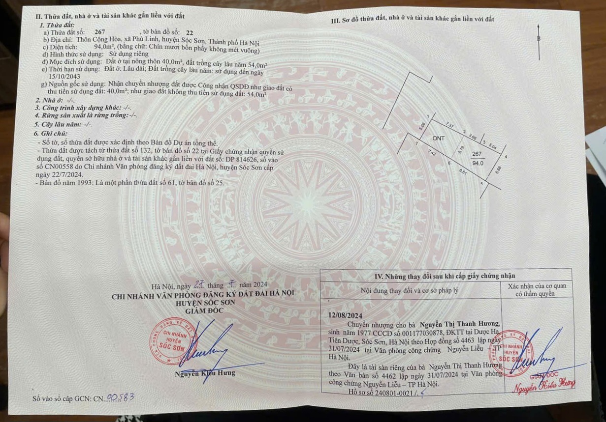 Chào bán lô 94m trục đường 7m giá đầu tư chỉ 21,5tr/m