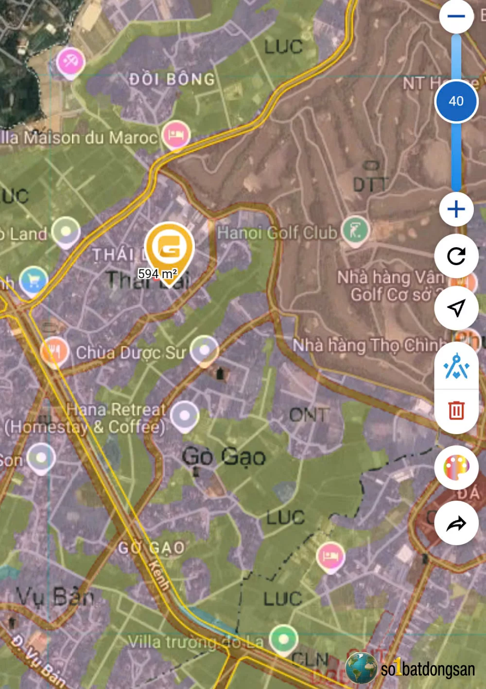 1.4x tỷ lô đất 100m full thổ cư Thái Lai,  gần Sân Gôn HN, đường 1.500 tỷ và hồ Đồng Đò